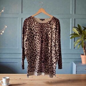 Leopard Print Statement Top – Y2K Glam XXL like new